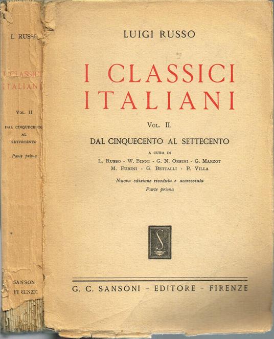 I classici italiani - Luigi Russo - copertina