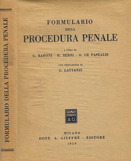 Formulario della procedura penale - copertina