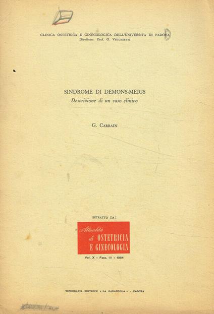 Sindrome di demons-meigs - copertina