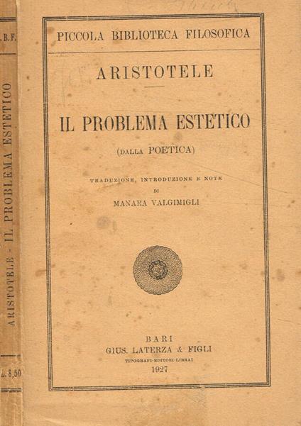 Il problema estetico - Aristotele - copertina