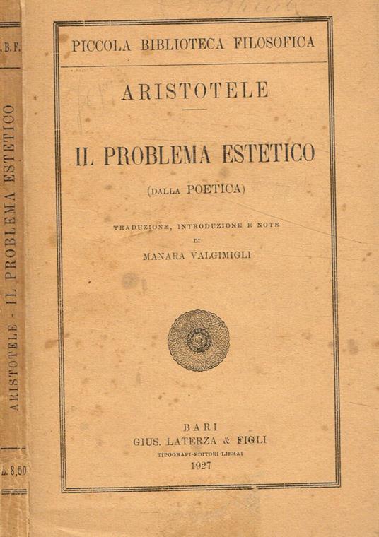 Il problema estetico - Aristotele - copertina