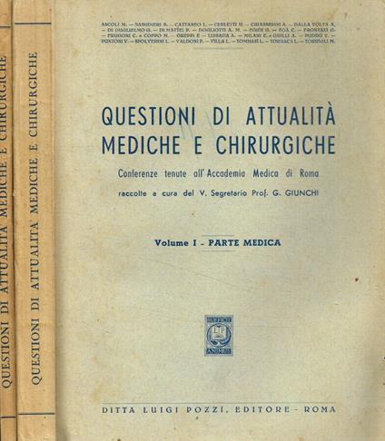 Questioni di attualità mediche e chirurgiche vol.I, II - copertina