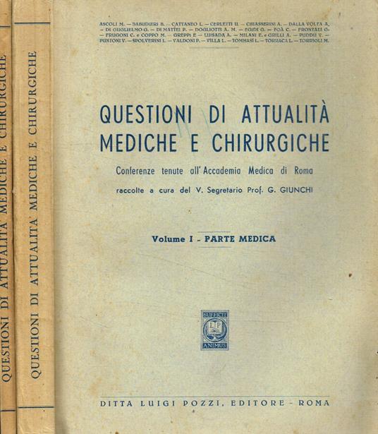 Questioni di attualità mediche e chirurgiche vol.I, II - copertina