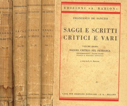 Saggi e scritti critici e vari vol.1, 2, 3, 4 - Francesco De Sanctis - copertina