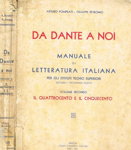 Da Dante a noi. Vol.II - copertina
