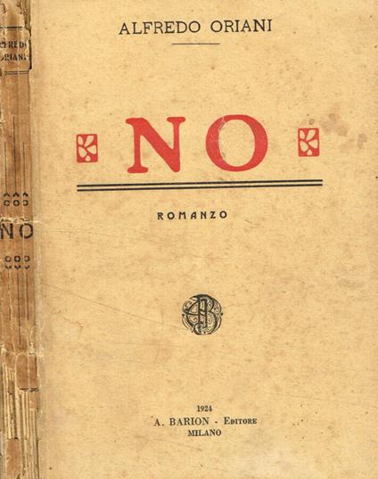 No - Alfredo Oriani - copertina