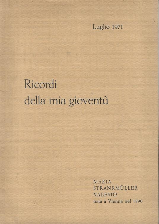Ricordi della mia gioventù - copertina