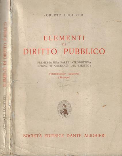 Elementi di diritto pubblico - Roberto Lucifredi - copertina