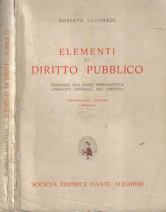 Elementi di diritto pubblico - Roberto Lucifredi - copertina