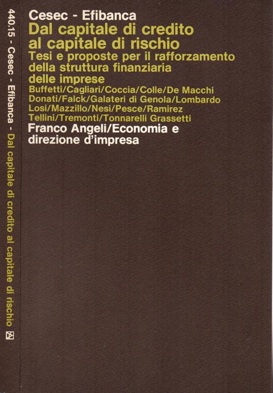 Dal capitale di credito al capitale di rischio - copertina