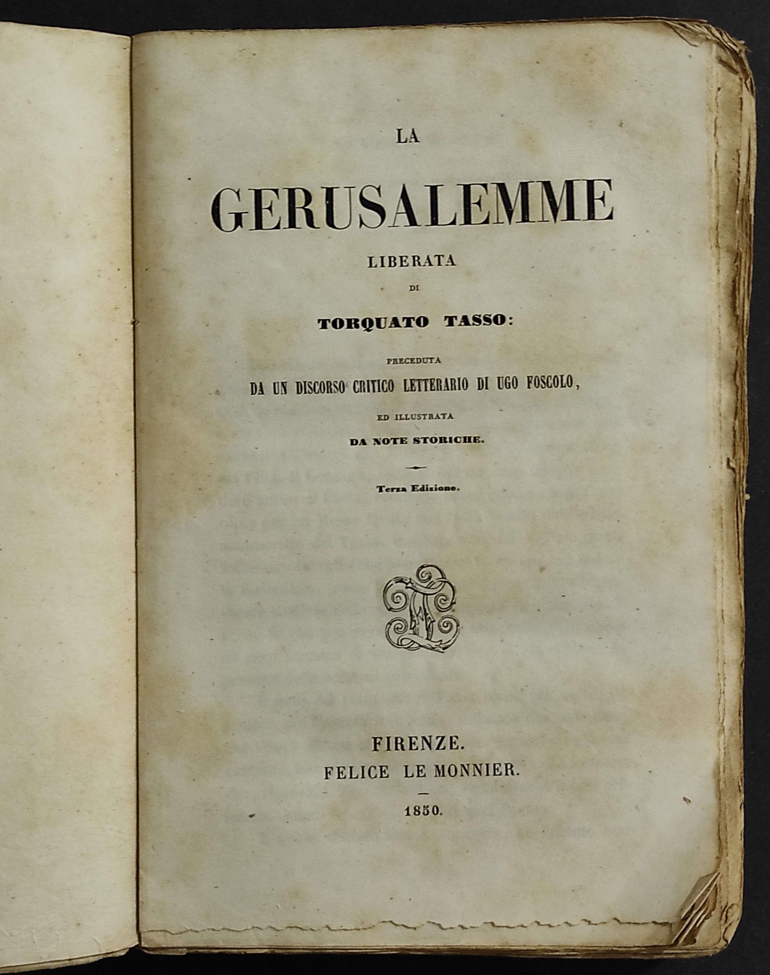 La Gerusalemme Liberata - T. Tasso - Ed. Le Monnier