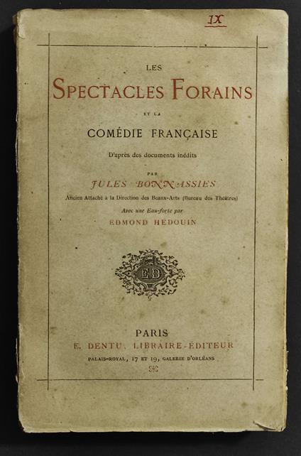Les Spectacles Foreins - J. Bonnassies - Ed. E. Dentu - copertina