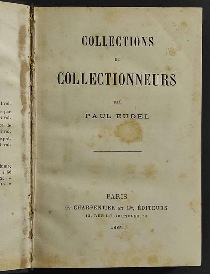 Collections et Collectionneurs - P. Eudel - Ed. Charpentier - Paul Eudel - copertina