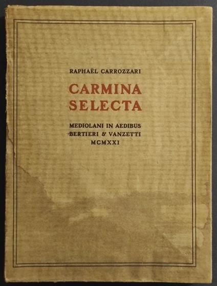 Carmina Selecta - R. Carrozzari - Ed. Bertieri & Vanzetti - copertina