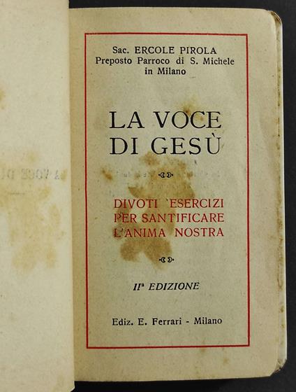 La Voce di Gesù - Divoti Esercizi - E. Pirola - Ed. Ferrari - copertina