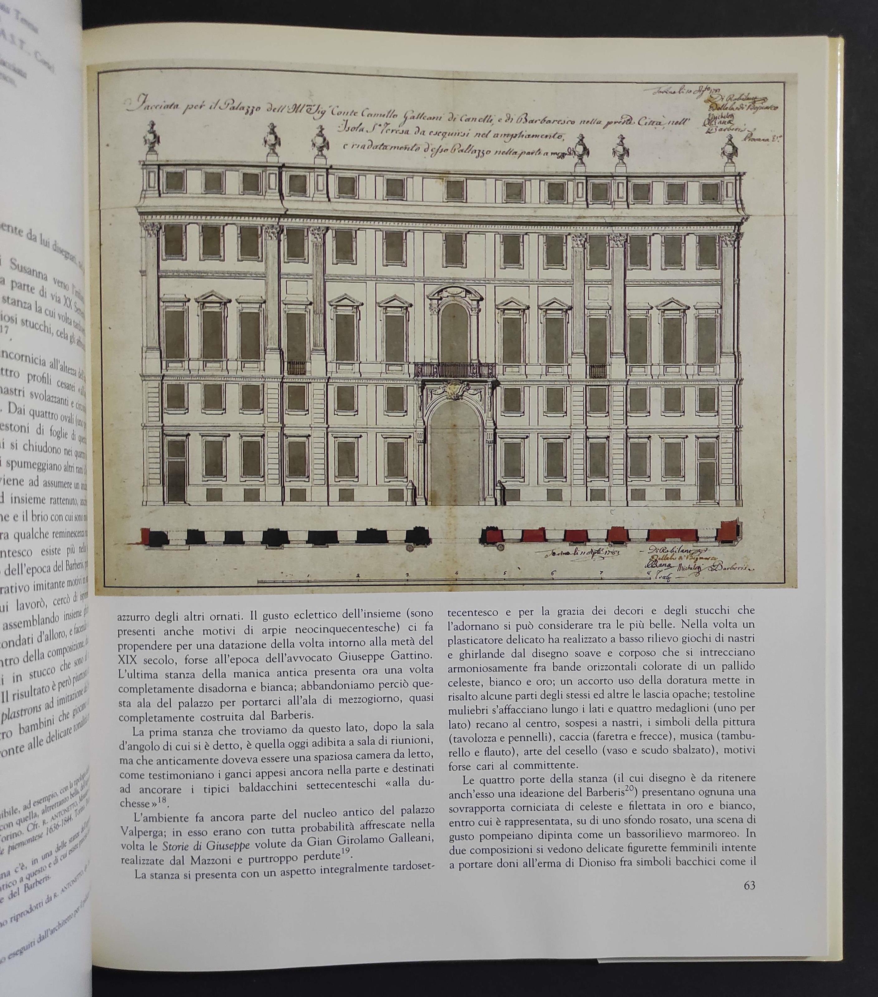 Palazzo Valperga Galleani di Barbaresco a Torino - Ed. Editris