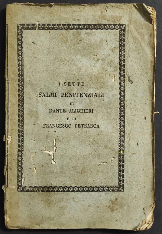 I Sette Salmi Penitenziali di D. Alighieri e F. Petrarca - copertina