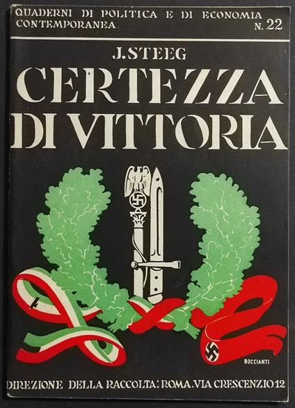 Certezza di Vittoria - J. Steeg - copertina