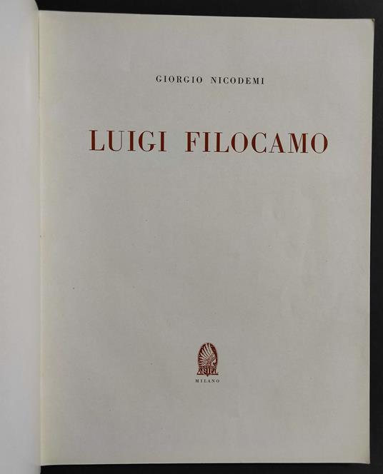 Luigi Filocamo - G. Nicodemi - Casa d'Arte Ariel - Giorgio Nicodemi - copertina