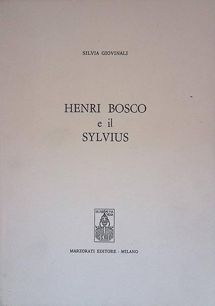 Henri Bosco e il Sylvius - copertina