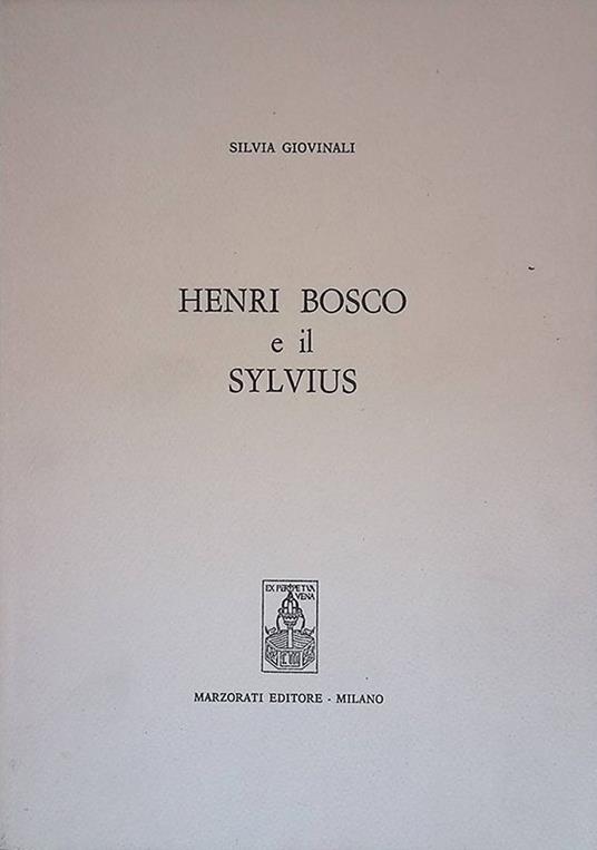 Henri Bosco e il Sylvius - copertina
