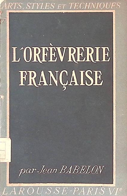 L' orfevrerie francaise - copertina