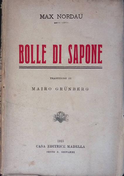 Bolle di sapone - Max Nordau - copertina