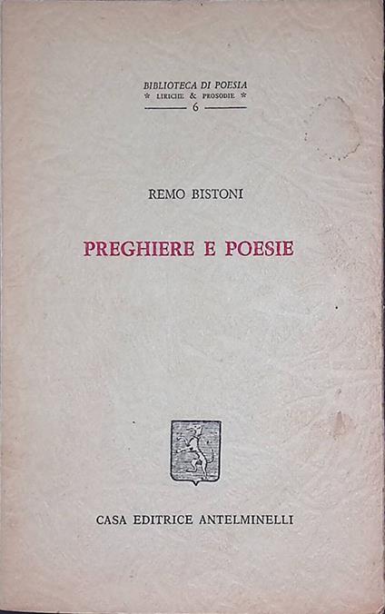 Preghiere e poesie - Remo Bistoni - copertina