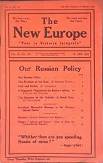 The New Europe. Vol.X n.118, 16 january 1919. Our Russian Policy