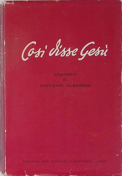 Così disse Gesù - copertina