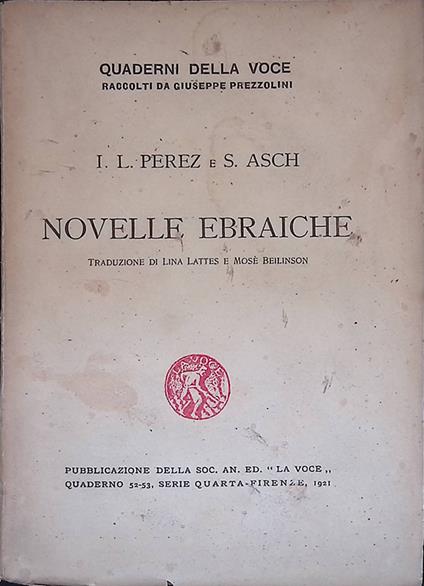 Novelle Ebraiche - copertina