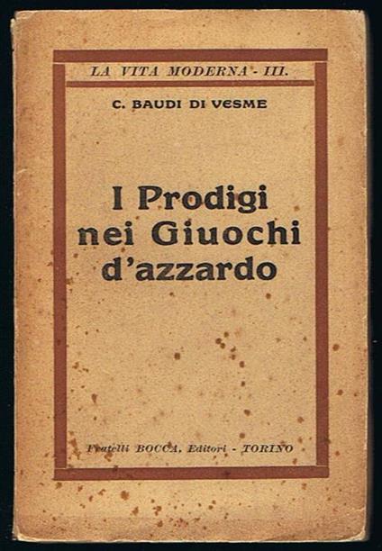 I prodigi nei giuochi d'azzardo - copertina