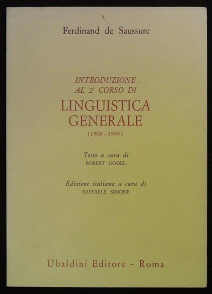 Introduzione al 2° corso di linguistica generale - copertina