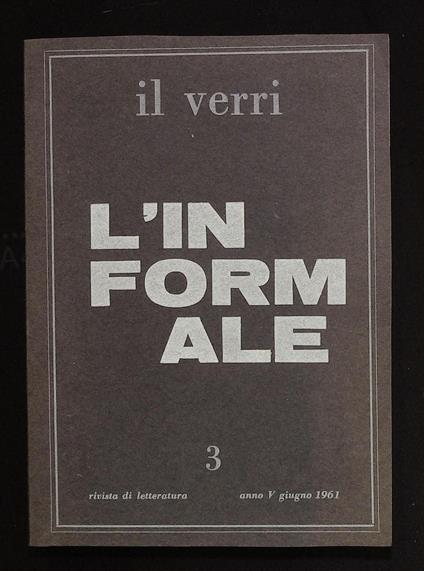 Il Verri. n 3 L'informale - copertina