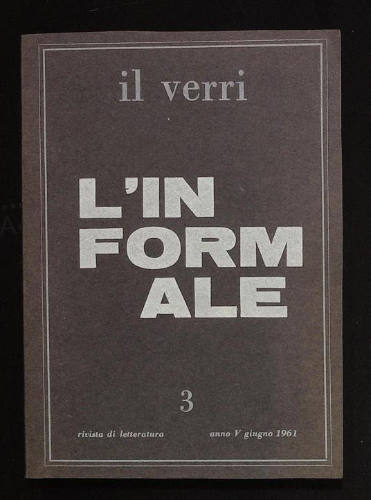 Il Verri. n 3 L'informale - copertina
