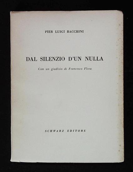 Dal silenzio d'un nulla - copertina