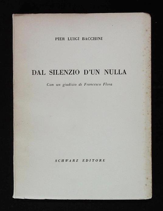 Dal silenzio d'un nulla - copertina