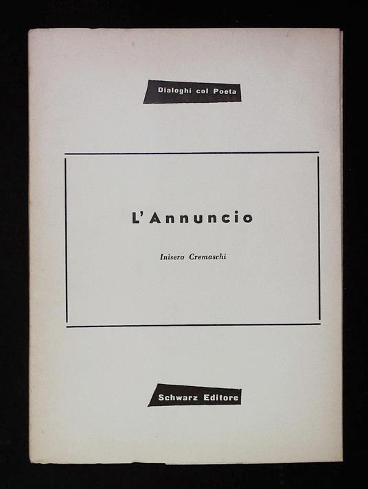L'Annuncio - Inisero Cremaschi - copertina