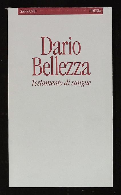 Testamento di sangue - Dario Bellezza - copertina