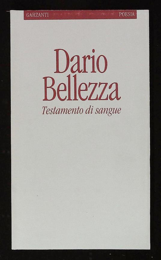Testamento di sangue - Dario Bellezza - copertina