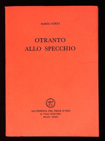 Otranto allo specchio - Maria Corti - copertina