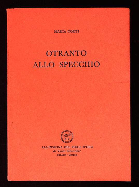 Otranto allo specchio - Maria Corti - copertina