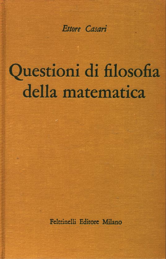 Questioni Di Filosofia Della Matematica - copertina
