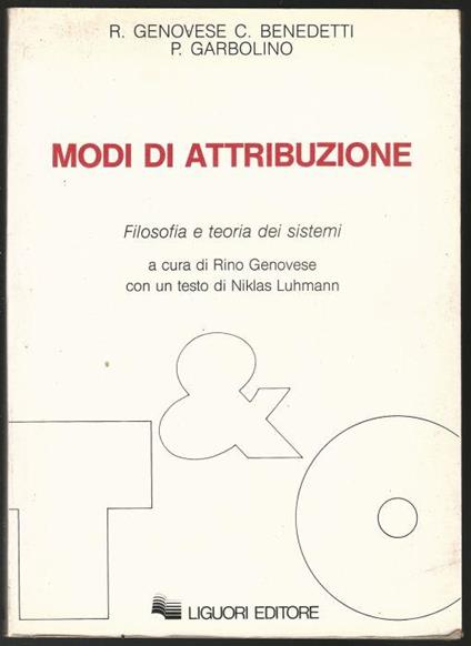 Modi di attribuzione. Filosofia e teoria dei sistemi - copertina
