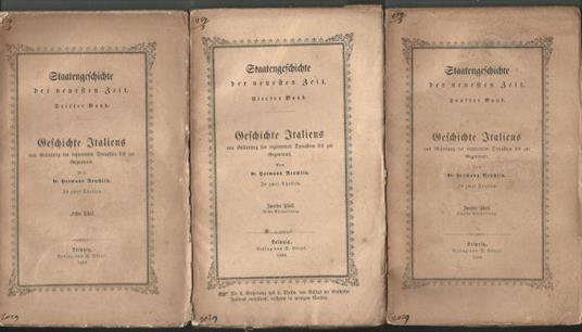 Geschichte Italiens von der Gründung der regierenden Dynastien bis zur Gegenwart - copertina