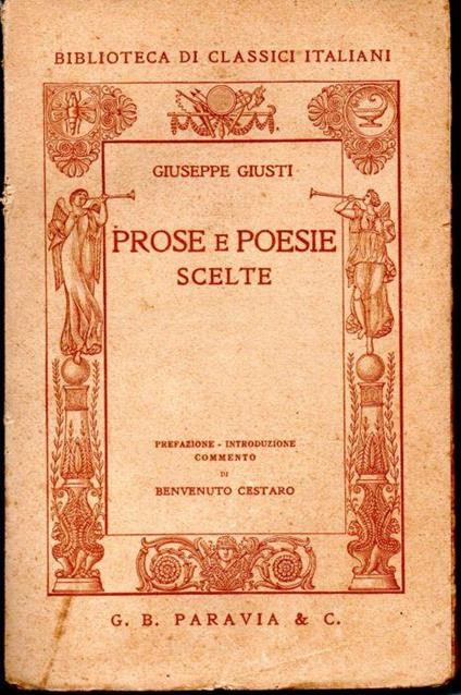 Prose e poesie scelte - Giuseppe Giusti - copertina