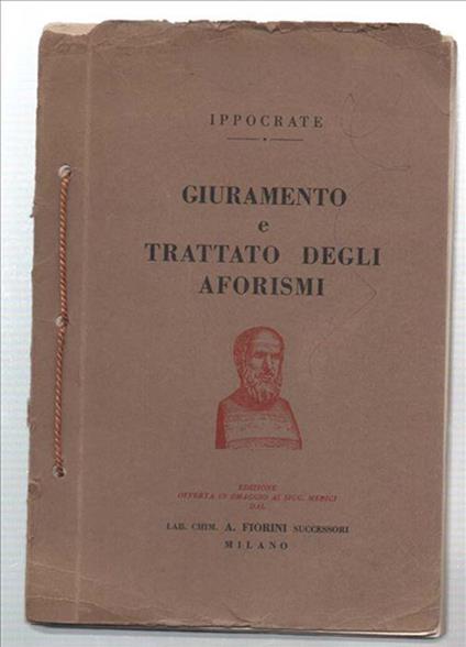 Giuramento E Trattato Degli Aforismi - Ippocrate - copertina