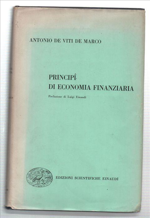 Principi Di Economia Finanziaria - Antonio De Viti De Marco - copertina