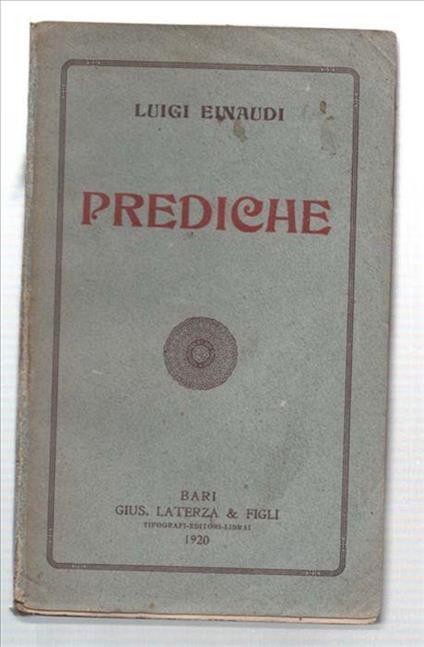 Prediche - Luigi Einaudi - copertina