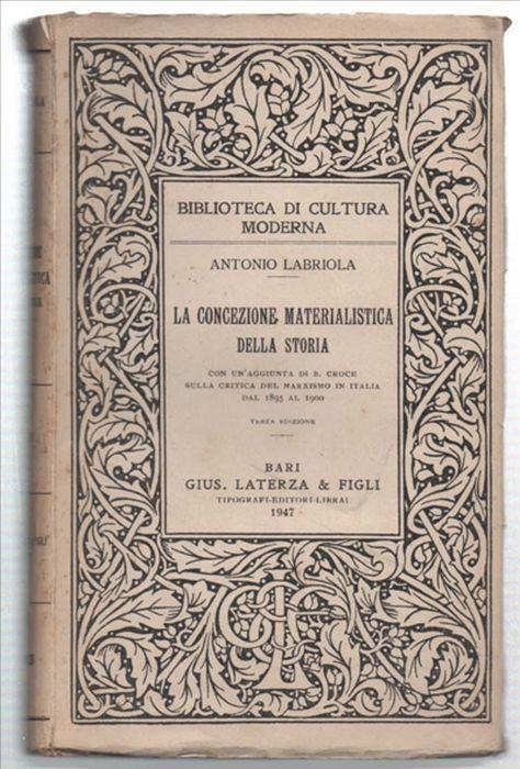 La Concezione Materialistica Della Storia - Antonio Labriola - copertina